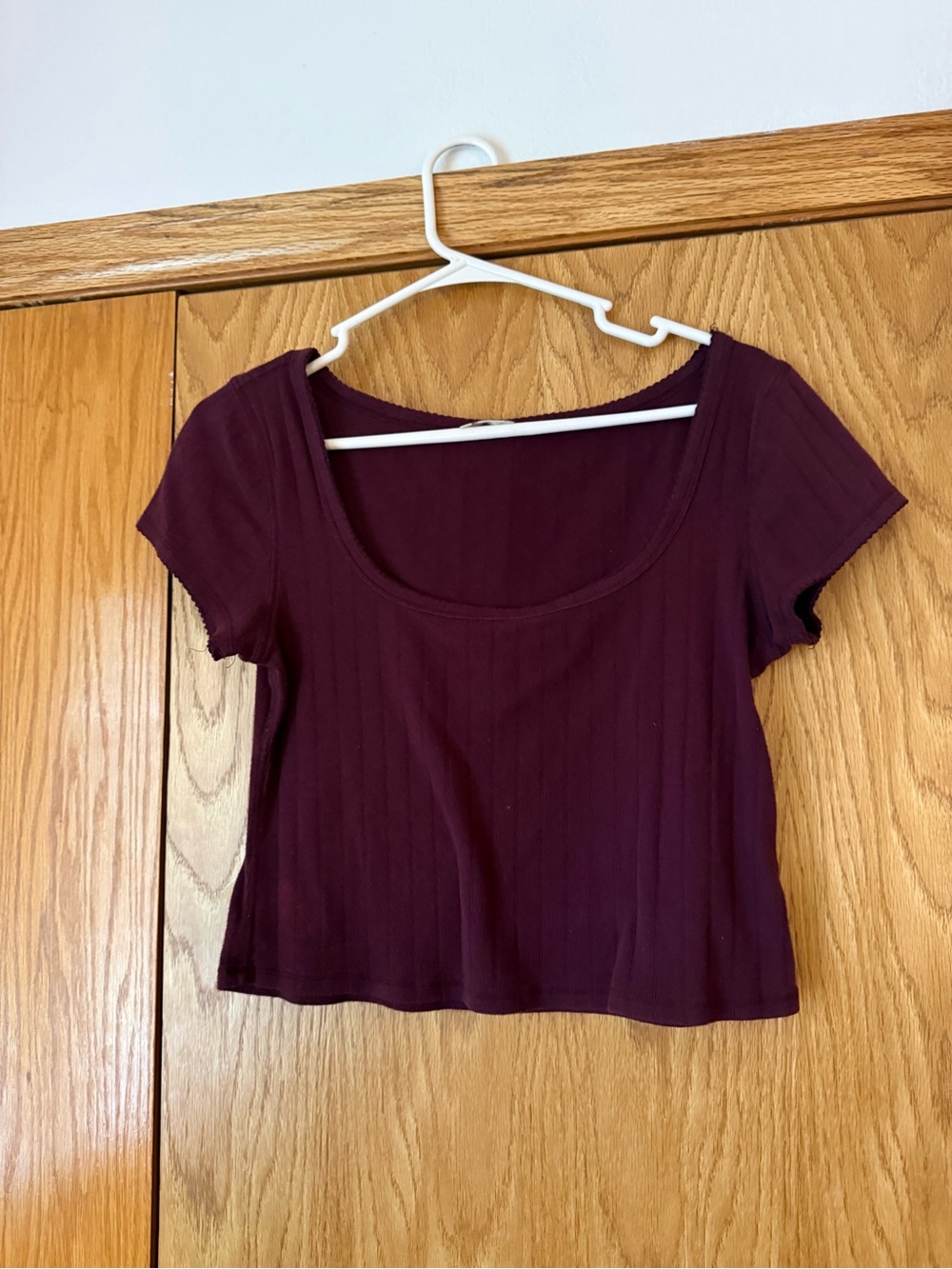 Free People Maroon Short Sleeve Top
